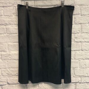 INC International Concepts Midi Black Satin Skirt Sz 14